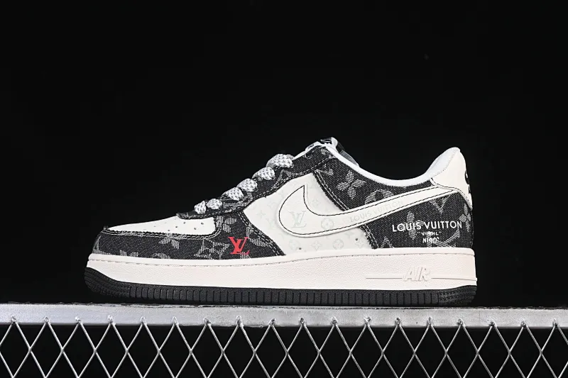 All categories Nk Air Force 1 Air Force series Nk Air Force 1 Low Air Force low-top Nike Air Force 1'07 Low LV co-branded denim beige and black stitching Air Force 1 low-top casual sneakers MZ9588-815